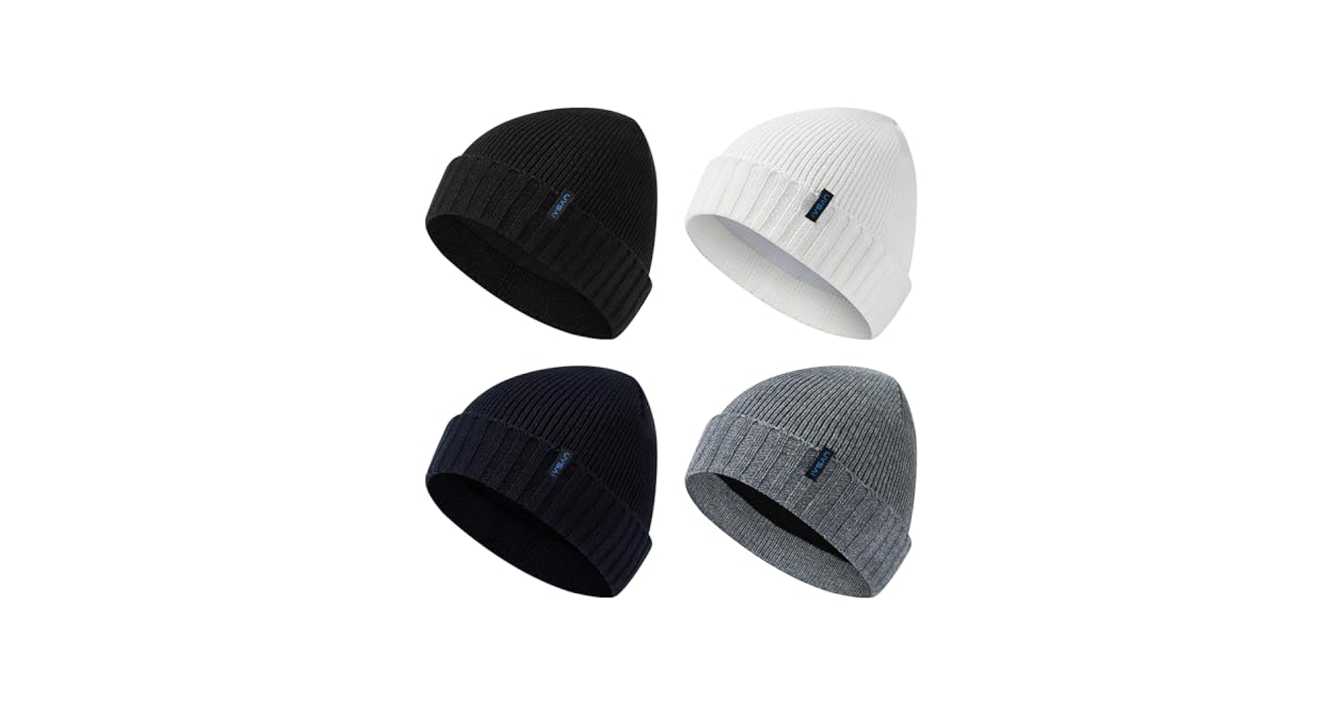 Amazon.com: UVSAI 4 Pack Fleece Lined Beanie Winter Soft