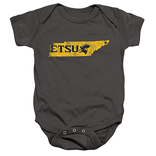 East Tennessee State University Official Shape Unisex Infant Snap Suit for Baby,Charcoal, 24 Months