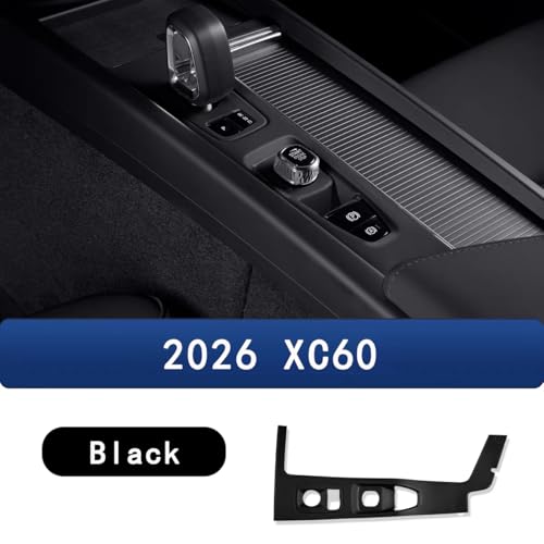Image of Silicone Material Cup Holder Coaster for Volvo 2026 XC60 Center Console Gear Shift Protector, Automotive Accessories (2026 XC60 Centre Console Pad - Black)