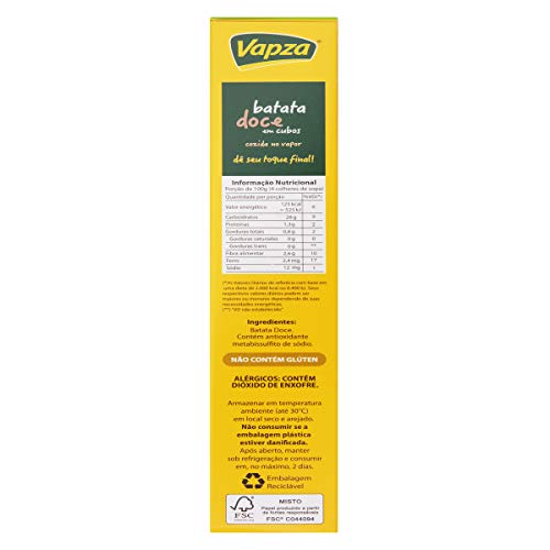 Batata Doce em Cubos Cozida no Vapor 500G Vapza