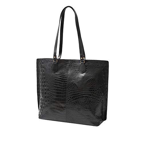 Bolsa Feminina Couro Legítimo Shopping Bag Mariart (Preto)