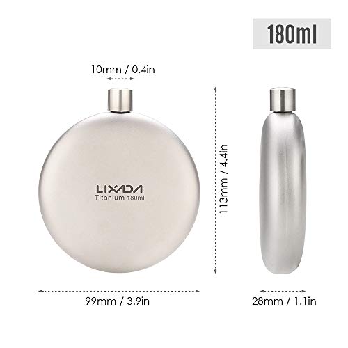 Frasco, Romacci Frasco de titânio à prova de vazamentos de 180 ml Frasco de vinho com álcool de uísq