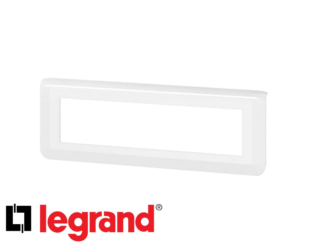 Legrand Mosaic 078818L Plaque de Finition Horizontale 8 Module Blanc