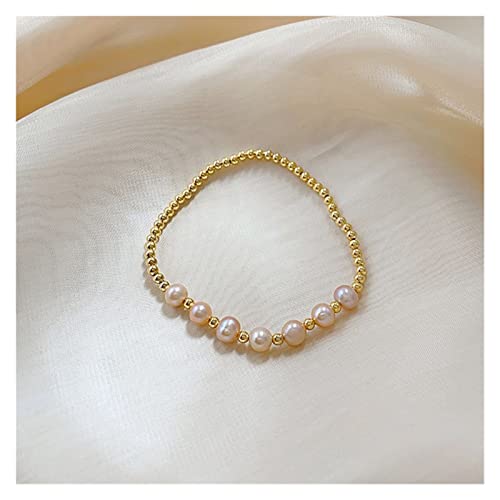 Bracelet à breloques style bohème chic manchette perles roses femmes