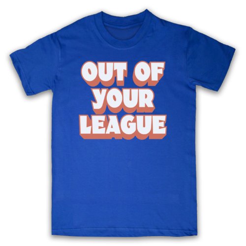 T-shirt slogan Out of Your League homme col rond imprimé hipster