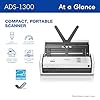 Brother ADS-1300 Compact Desktop Scanner | Scan Speeds of Up to 30ppm | Single Pass Double-Sided Scanning