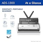 Brother ADS-1300 Compact Desktop Scanner | Scan Speeds of Up to 30ppm | Single Pass Double-Sided Scanning - Image 2
