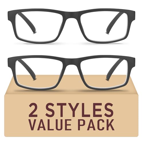 2 pack reading glassesupgraded tr blue light blocking reading glassesfilter uv rayglare computer readersstylish lightweight spring hinges eyeglasses for women men2-pack black10