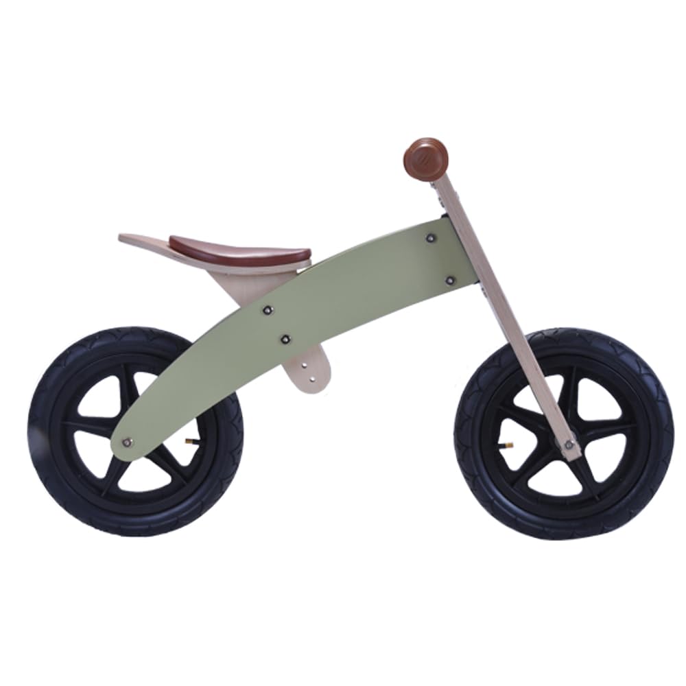 Bandits & Angels Holzlaufrad Retro Grün 2 in 1 Grün ab 2 Jahren – Wenderahmen – Sattel höhenverstellbar – Laufrad aus Holz – für Jungen und Mädchen