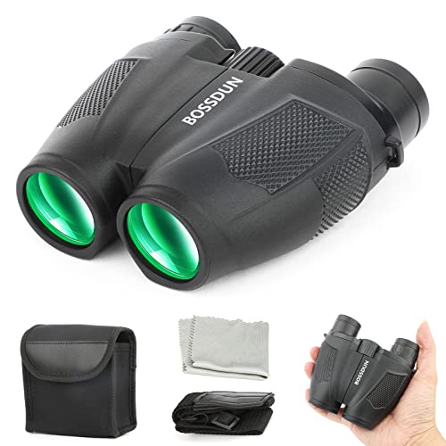 Prismáticos 10x25, Binoculares Compactos para Observación de Aves para Adultos y Niños con Ocular de 20 mm, Lentes FMC con Prisma BaK4, Prismáticos Impermeables para Caza observación Aves Senderismo Cover