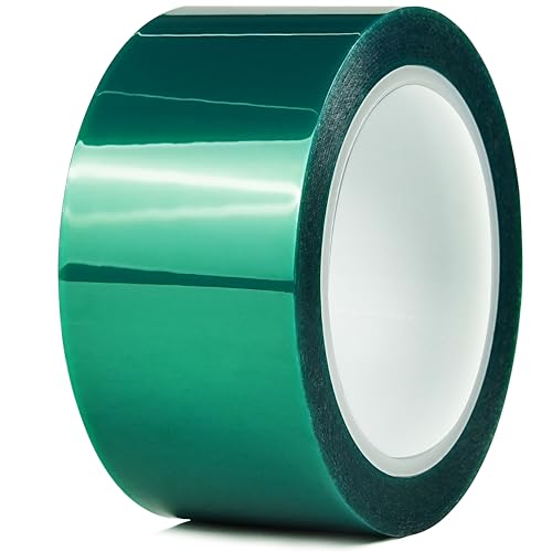 CHUANGSEED 2'' x 216 Ft Heat Resistance Tape for Resin Molds, Powder Coating, Circuit Borads, Residue-Free High Temp Masking Tape Epoxy Release