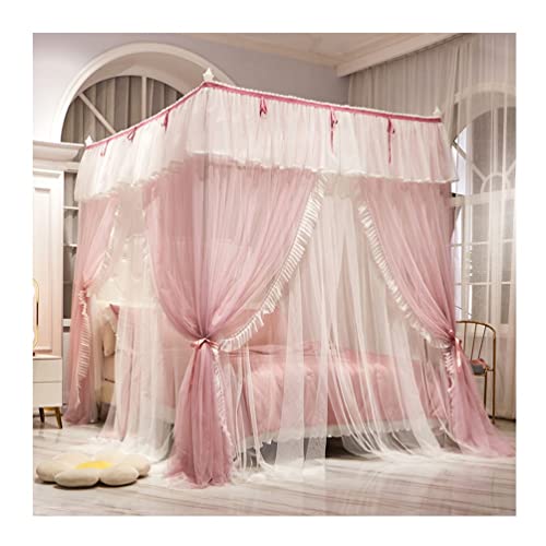 Rideau de lit princesse à 4 poteaux d'angle style baldaquin chic - 2
