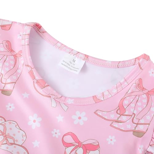 Toddler Girls Casual Dress Farm Animal Horse Print Dresses Flutter Sleeve Clothes 2-8Y2