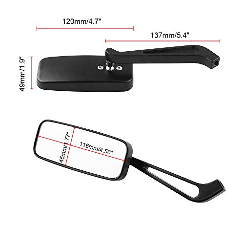 MKING Classic Modified Rearview Mirror of Motorcycle, Rearview Mirror of Motorcycle Electric Vehicle, Retro Decorative Mirror for Harley, Honda, Kawasaki, Cruise - Thumbnail 3