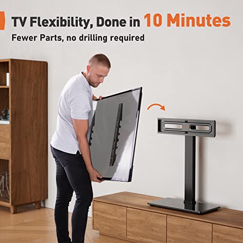 Mobile Tv Cart On Wheels-Perlegear Universal Tv Stand, Swivel Tv Stand Base #TOP5
