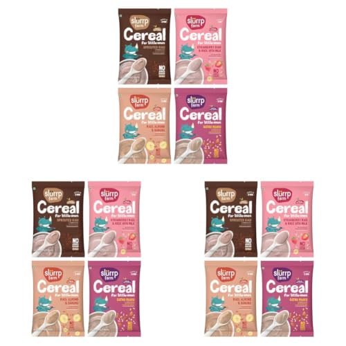 Image of Slurrp Farm Ragi Trial Pack Combo, No Added Sugar No Salt, Rich in Calcium, Easy for Digestion, 50g each (Pack of 12)
