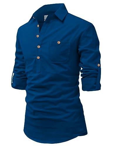 Image of Vida Loca Men Cotton Full Sleeve Casual Spread Collor Slim Fit Short Kurta for Men and Boys (Pack of 2)