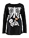 Women's Maternity Funny Xray Halloween Skeleton Costume Pregnancy Cute Long Sleeve Pregnant T Shirts (M)