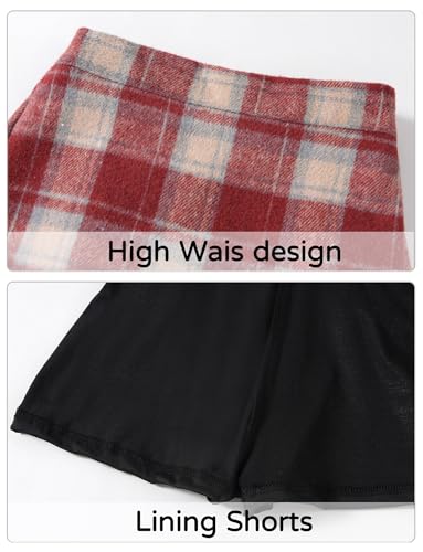 Happy Cherry Girls Elastic High Waisted A-Line Wool Mini Skirt with Liner Kid Toddler School Uniform Skort 3-14Y3