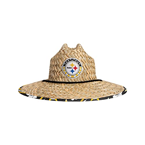Image of NFL Team Logo Americana Floral Lifeguard Beach Straw Sun Hat