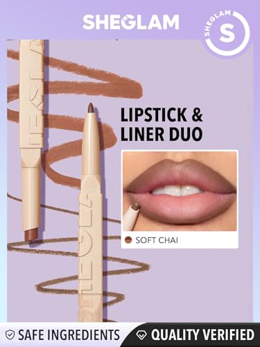Image of SHEGLAM 2 In 1 Matte Lip Liner and Long Lasting Lipstick Set Makeup - Soft Chai