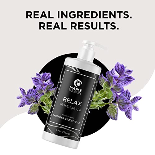 Lavender Massage Oil For Massage Therapy - Nourishing Full Body Massage Oil For Sore Muscles For Pro Or Home Use With Moisturizing Coconut Oil And Lavender Essential Oil - Non Greasy Or Staining #TOP3