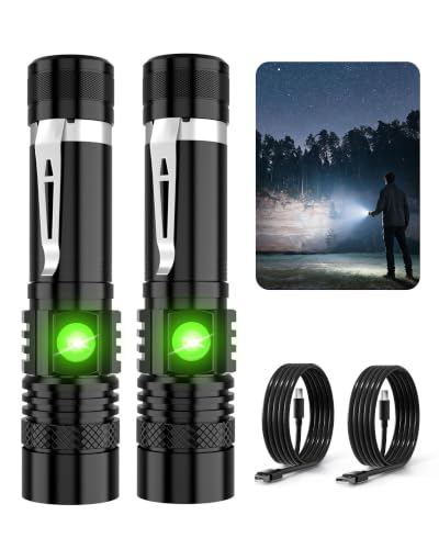 2-Pack Hoxida 2000lm Zoomable Rechargeable LED Tactical Flashlight - image 1