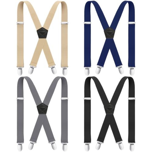 Image of Sintege 4 Pcs X Back Suspenders 1.5 Inch Heavy Duty