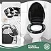 Renovators Supply Manufacturing Black Plastic Soft Close Elongated Toilet Seat Quiet-Close Lid, Contoured Seat Easy To Install And Clean, Grip-Tight Bumpers With Adjustable Mounting Hardware