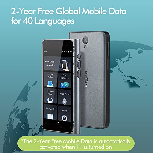by Timekettle,T1 Language Translator with 4" HD Screen,Support 40 Languages and Photo Translation,Instant Translator Device No WiFi Needed,Built in 2-Year Global Mobile Data for Travelling 4 by Timekettle,T1 Language Translator with 4" HD Screen,Support 40 Languages and Photo Translation,Instant Translator Device No WiFi Needed,Built in 2-Year Global Mobile Data for Travelling - Image 2