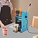 Cup Sealer Machine, Manual Commercial Tea Cup Sealer Machine, 300-600 Cup/h Cup Sealing Machine 3.5/3.7in Cup Diameter Adjustable Temperature Cup Sealing Tool for Bubble Milk Tea Coffee (Blue)