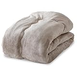 アイリスプラザ 掛け布団 シンサレート 充填量1.5kg 軽くてあったか 高保温・断熱性 洗濯機OK 高機能中綿素材シンサート使用 暖かさを逃さない掛布団 超極細マイクロファイバー繊維 フランネル生地 シングル グレージュ