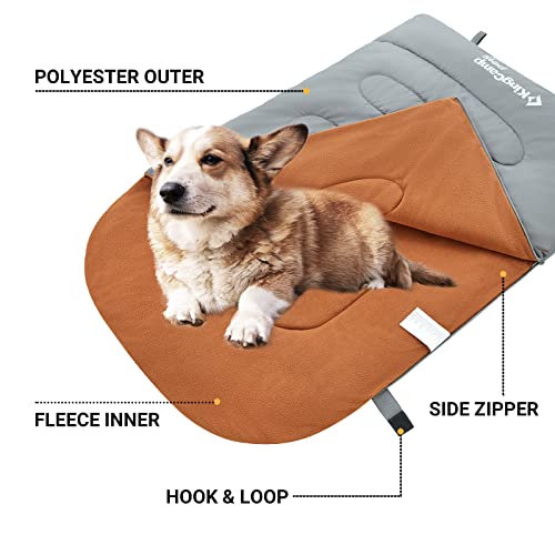 KingCamp Hundeschlafsack Hundedecke Warm Hundebett Premium Haustier Decke Leichtgewicht Decke für Katzen und Hunde Grau 110 x 70 cm