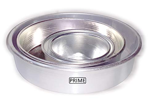 Image of Prime Bakers and Moulders Round Cake Baking Pan Aluminum Tin Mold for Oven (4,5,8,10 Inch)