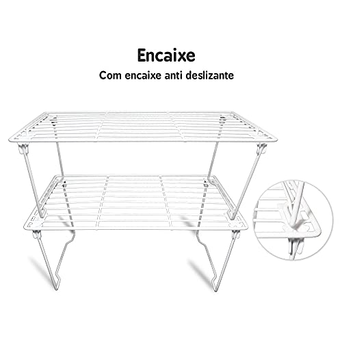 Prateleira Empilhável Dobrável Organizador Armários Multiuso