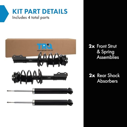 Image of TRQ Front and Rear Complete Strut Assembly & Shock Absorber Kit Complete Strut & Coil Spring Assembly Compatible with 2018-2022 Buick Enclave Chevrolet Traverse