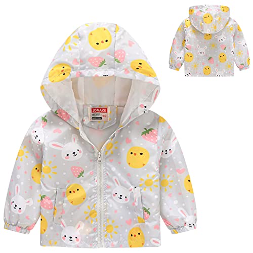 Toddler Boys Girls Cartoon Print Zip Jacket Hooded Trench Lightweight Kids Coats Windbreaker Casual Outerwear (Yellow, 3-4 Years)3