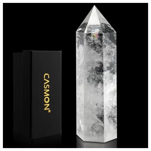 CASMON Large Clear Quartz Crystal Obelisk