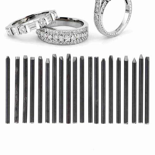 Hapivida Professional Jewelry Chisel and Anvil Kit, 20/16/12-Piece Steel Carving Tools for Metal Engraving, Goldsmith Texturing Equipment with Ergonomic Handle for DIY Crafting and (20Pcs)