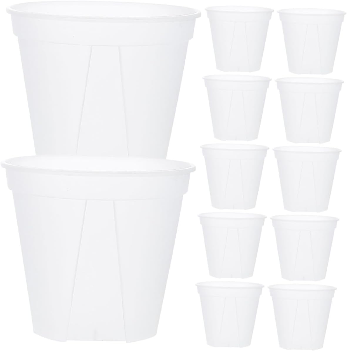 minkissy 12pcs Root Control Nursery Pots for Indoor Plants, 18cm Diameter Round Plastic Containers for Succulent and Orchid Seedlings