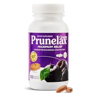 Prunelax Ciruelax Maximum Relief Laxative Tablets with Natural Senna for Occasional Constipation, Senna Extract, Vegan & Gluten-Free, Gentle Overnight Relief - 100ct