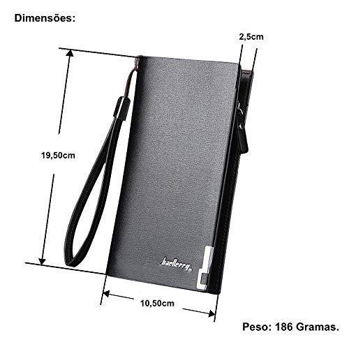 Carteira Masculina Longa Multifuncional Para Cartões Celular
