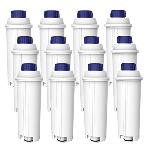 AQUA CREST Kaffeemaschinen Wasserfilter, Ersatz für De'Longhi® DLSC002, SER3017 & 5513292811 - Einschließlich Versionen der ECAM, ESAM, ETAM Serie (12)