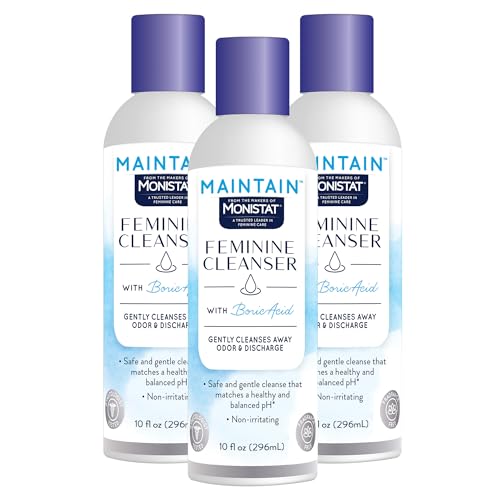 Image of Monistat Boric Acid Feminine Wash, Fragrance-Free Intimate Wash for Women with Gentle pH-Balanced Formula, 10 Fl Oz, Pack of 3