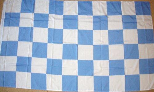 Manchester City Sky Blue and White Checkered 5'x3' Flag by 1000 Flags