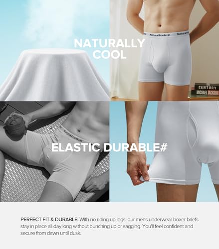 Image of Natural Feelings Boxer Briefs Mens Underwear Men Pack Soft Cotton Open Fly Underwear