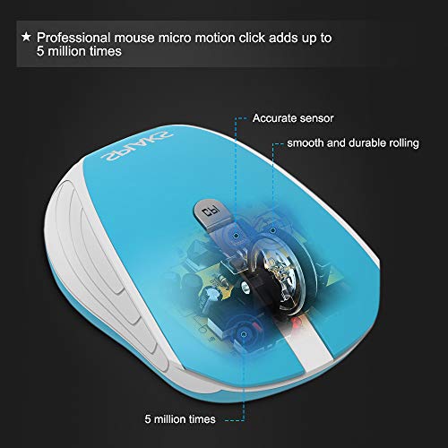 Splaks Wireless Optical Computer Mouse, 2.4Ghz Wireless Mice Portable Office Mouse, Left Or Right Hand Mouse 3 Adjustable Dpi, 4 Buttons With Nano Usb Receiver For Computer, Laptop, Macbook #TOP3