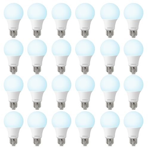 Image of DEGNJU 24 Pack A19 LED Light Bulbs 60W Equivalent, Daylight 5000K, 800 Lumens, E26 Base, Non-Dimmable, 8W Energy Efficient Warm LED Bulbs for Home Lighting