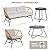 Grand patio 5-Piece Boho Outdoor Furniture Set, Wicker Sofa Set with Beige Thick Cushions and 2 Coffee Tables, Conversation Set for Backyard,Balcony,Poolside