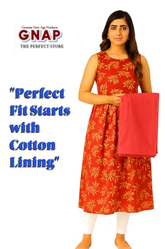 Image of Cotton Lining Cloth 2.5 Meter| for Kurta| Womens Dresses |Inside Materials |Stiching Material (Red)
